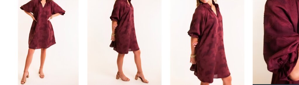 UMGEE, Dress,Paisley Print V Neck,Burgundy,XL