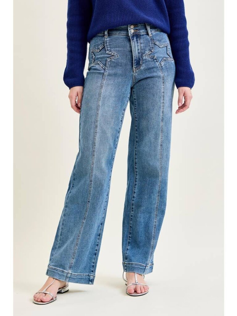 Judy Blue, Jeans,HW Star & Frt Seam Det.