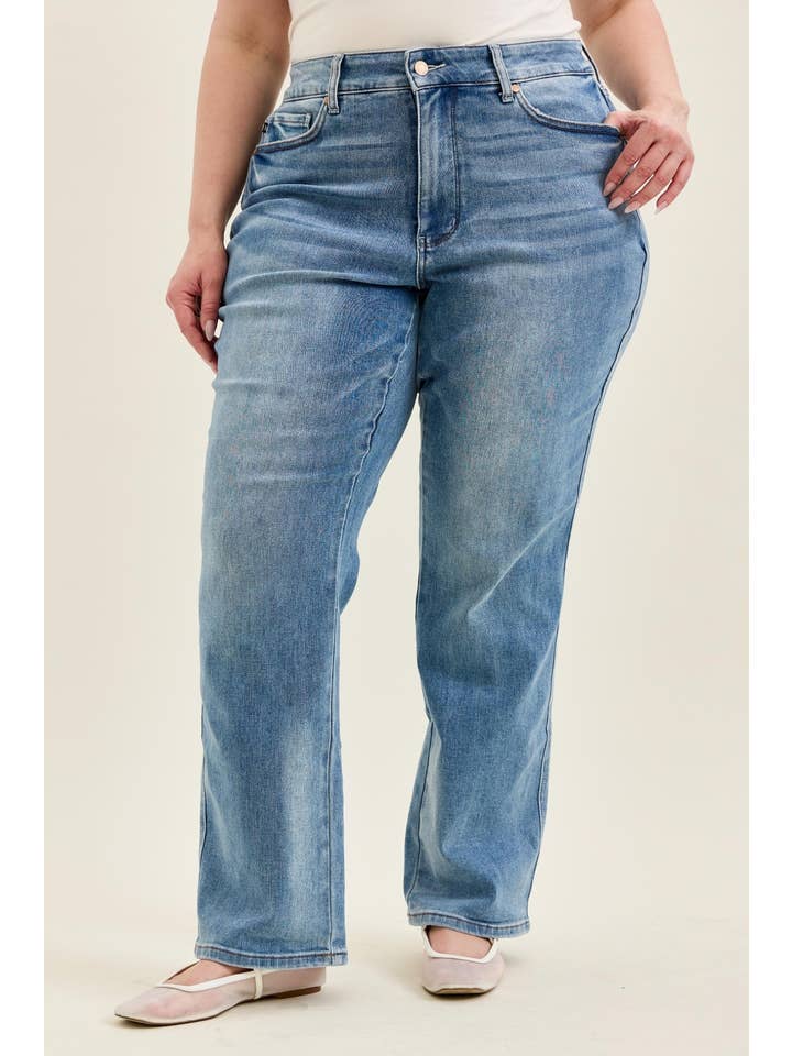 Judy Blue, Jeans,HW TC Contrast Wash Straight