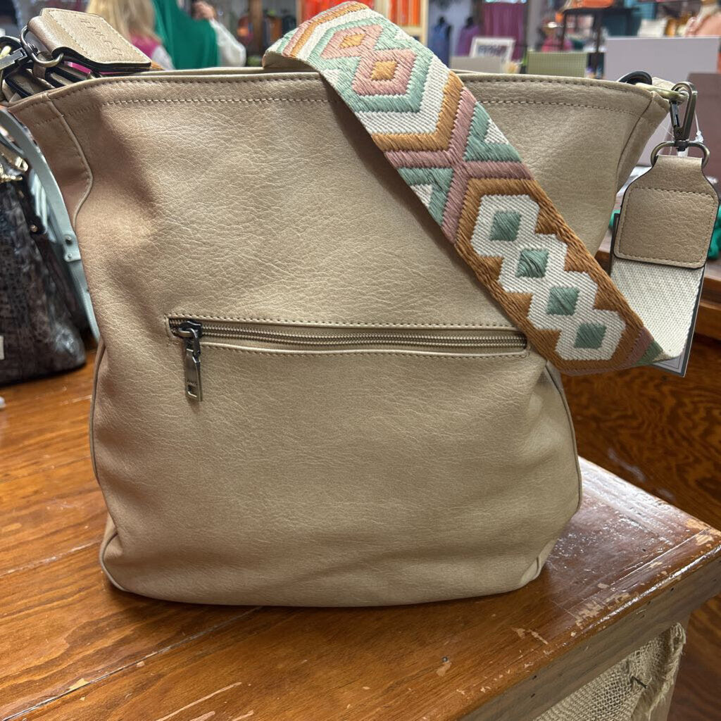 JEN & CO, Bags,Aris Whipstitch Hobo,Tan