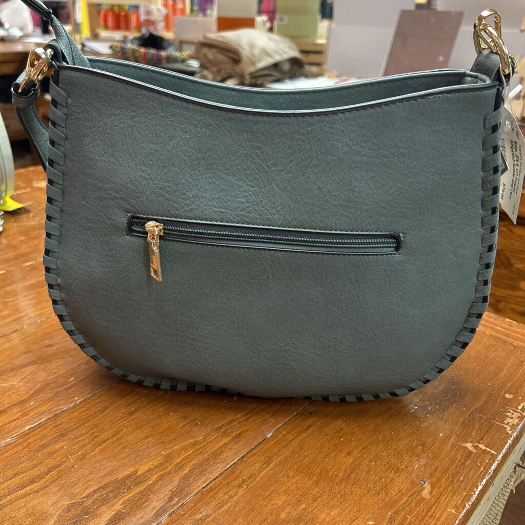 JEN & CO, Bags,Raquel Whipstitch Saddle Bag,Olive