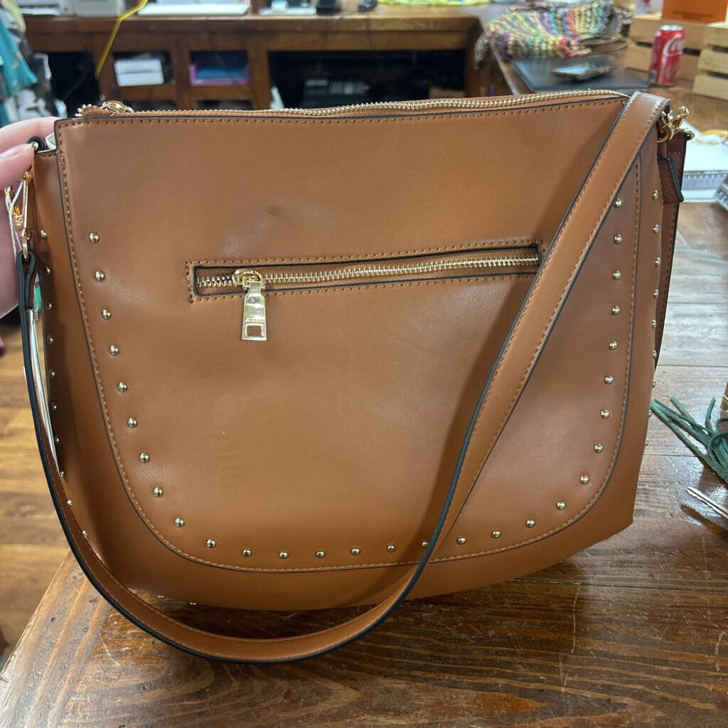 JEN & CO, Bags,Aurelia Studded Hobo,Brown