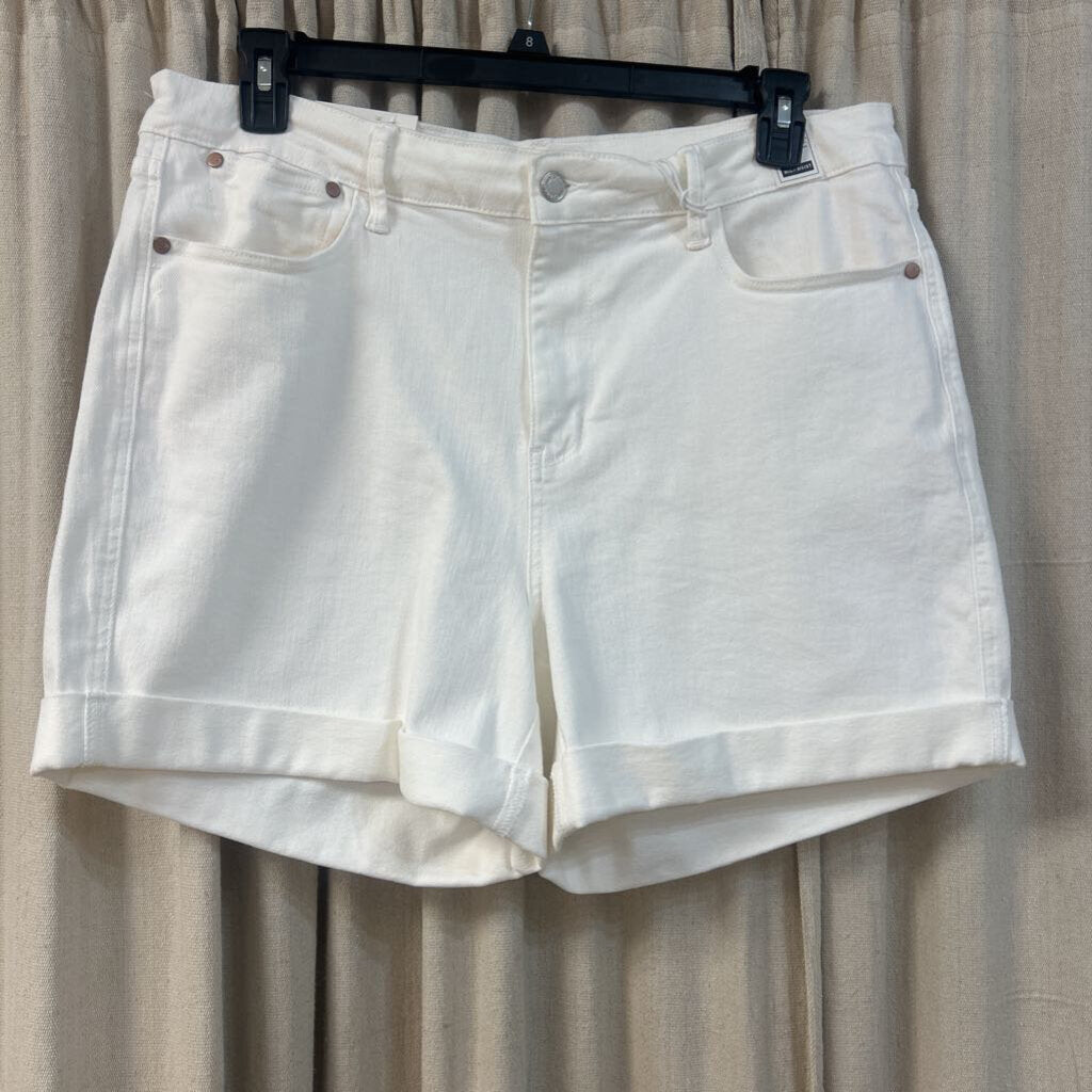 Shorts,HW Double Roll Cuff,White,2XL