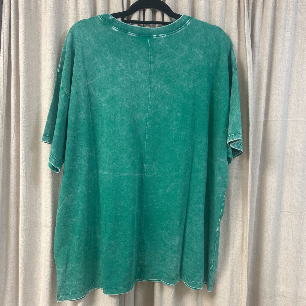 Zenana, Top,Washed Short Sleeve