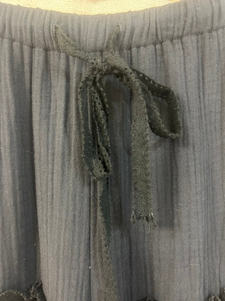 Pants,Raw Edge Gauze Wide Leg