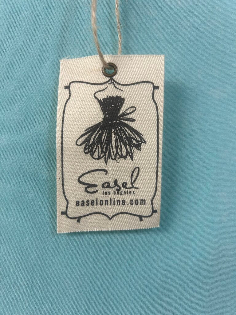 easel, Top,Cap Sleeve Mineral Washed,Seafoam,S