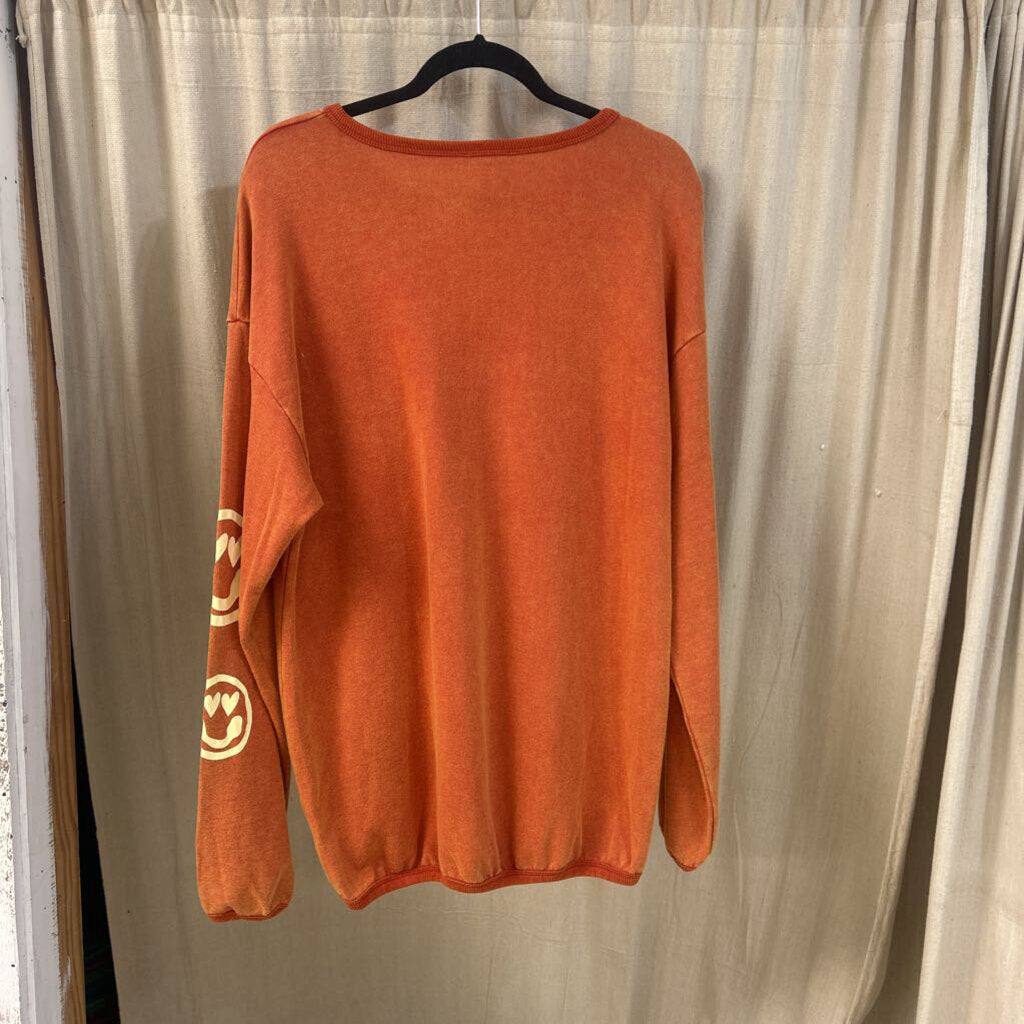 easel, Top,Smiley Face Printed Washed Terry