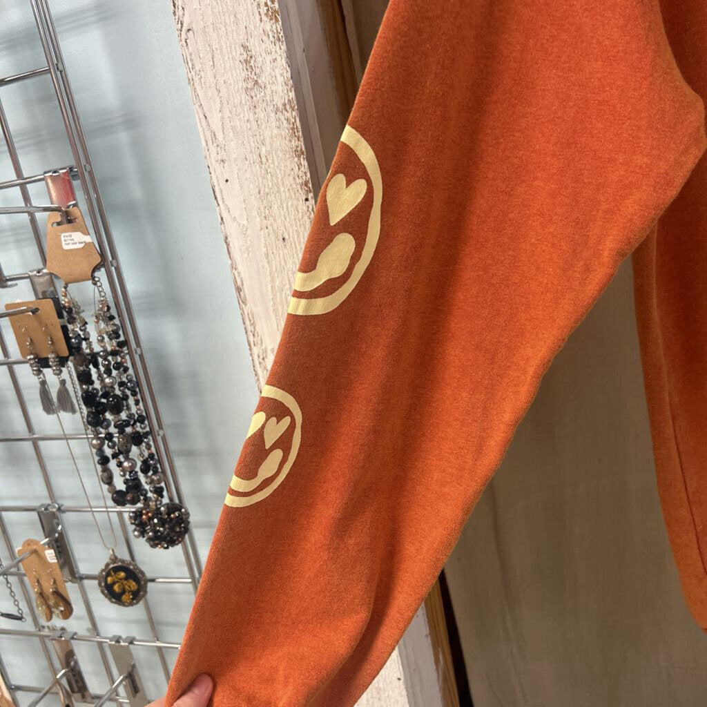 easel, Top,Smiley Face Printed Washed Terry