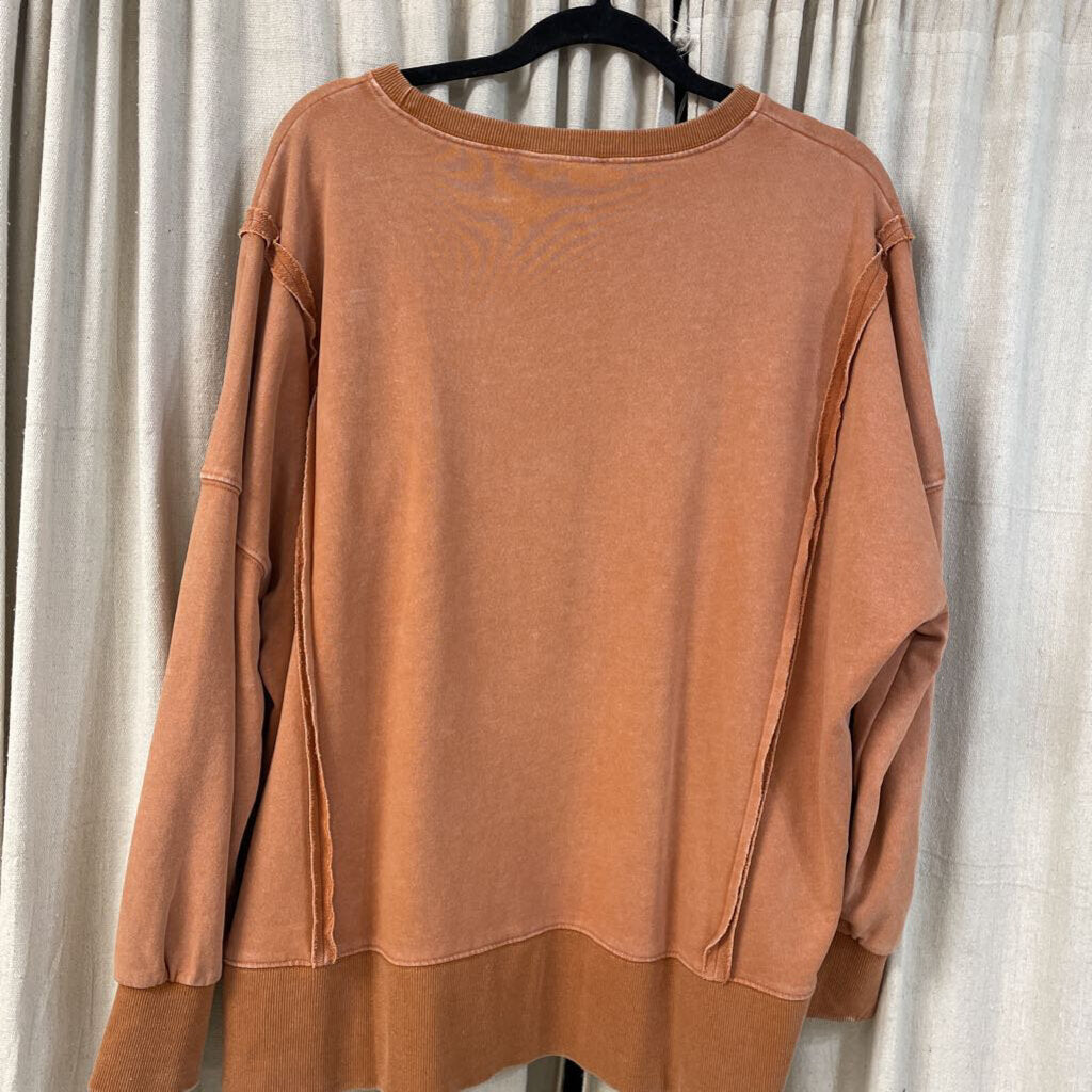 mittoshop, Top,Peace Sign Patch Sweatshirt,Persimmion,M/L