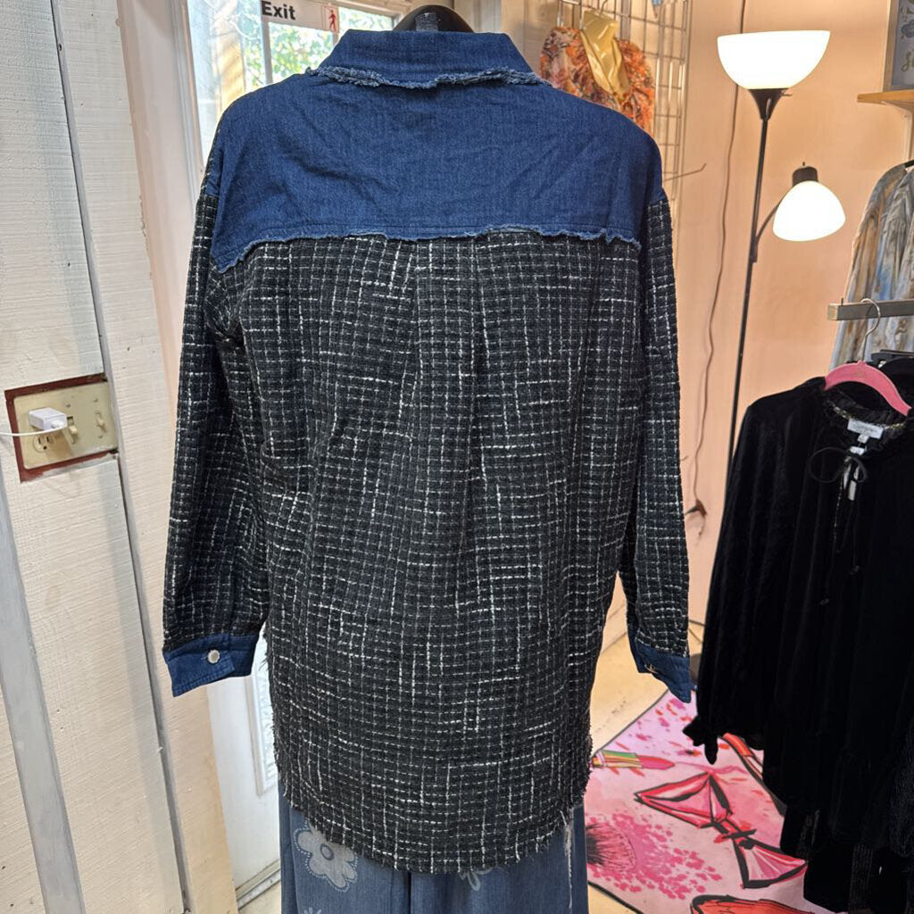 UMGEE, Jacket,Denim Trim Shacket