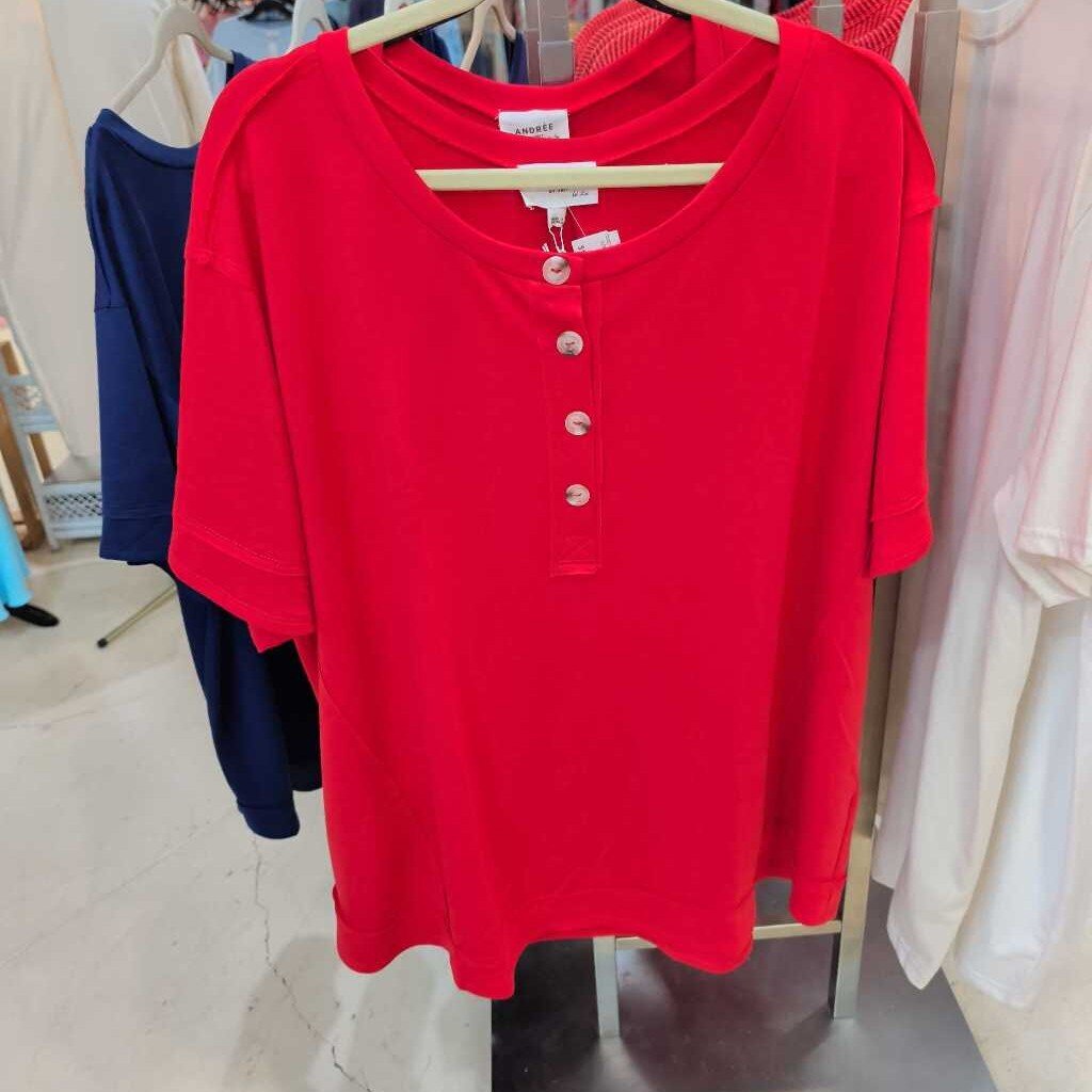 Dear Scarlett, Top,Textured Button Trim