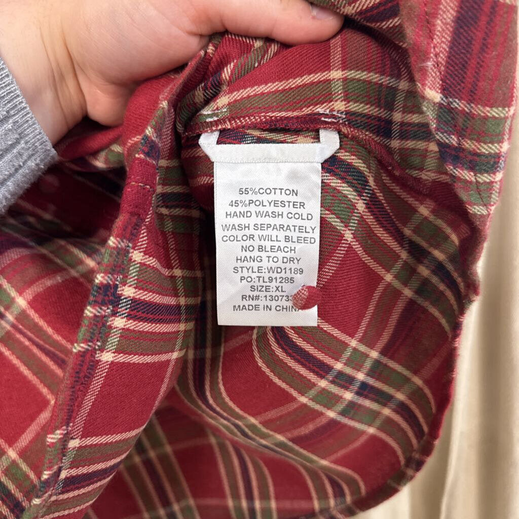 UMGEE, Top,Plaid Button Down LS