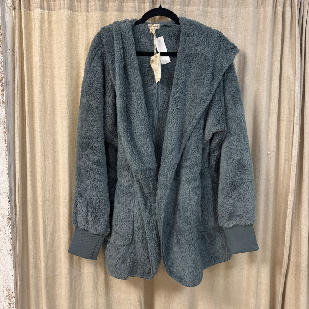 Hem & Thread, Outerwear,Fur Jacket w/Hood,Green,One Size