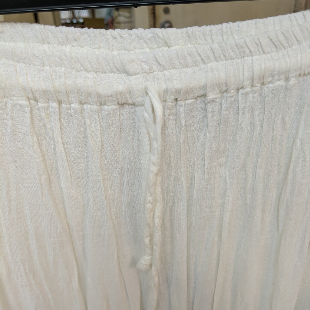 URBAN MANGOZ, Pants,Bali Blu White Crinkle Pants,WHITE,Variety