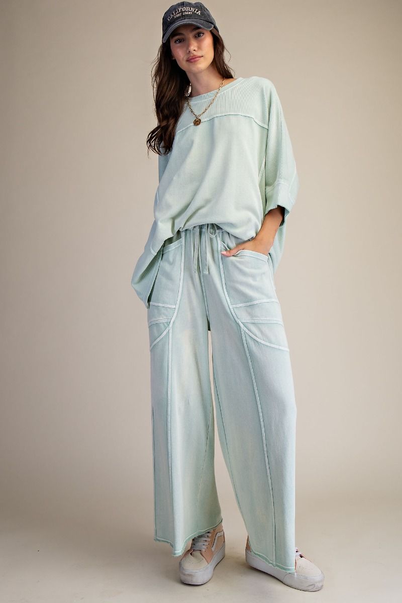 easel, Pants,Washed Terry Knit