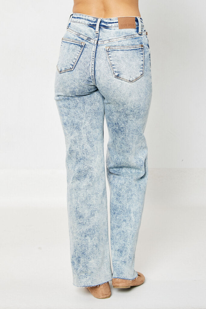 Judy Blue, Jeans,Judy Blue, Jeans,HW Mineral Wash Wide Leg 88828,Blue,22W