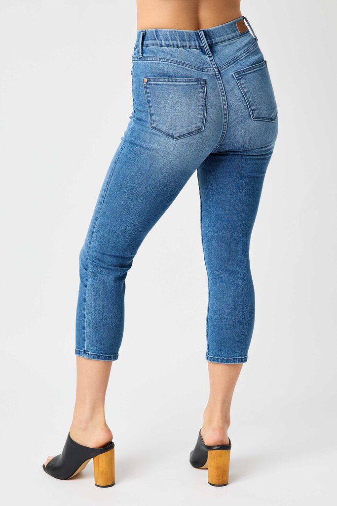 Judy Blue,women,Jeans,High Waist Denim Pull On Capri