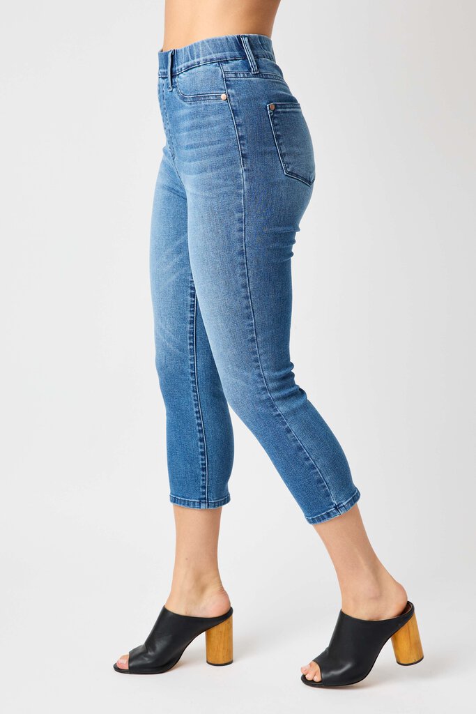 Judy Blue,women,Jeans,High Waist Denim Pull On Capri