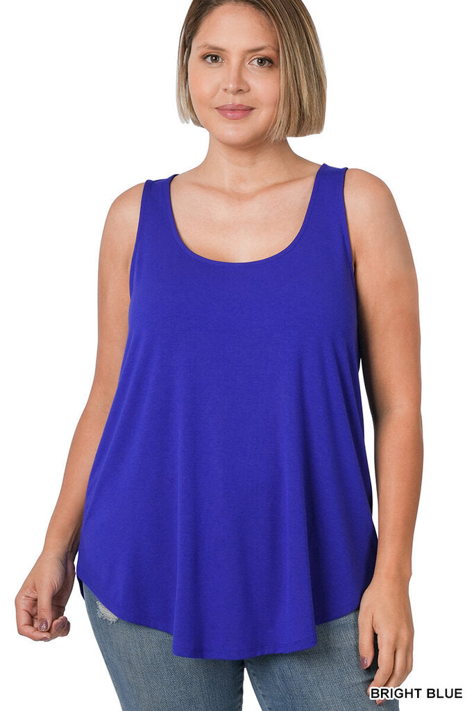 Zenana, Top,Relaxed Tank Top,Lavender,1X