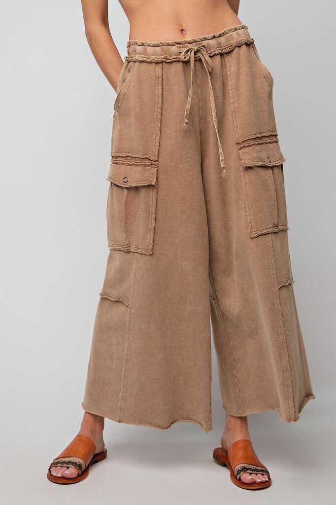 Easel LA, Pants,Mineral Wash Knit Cargo