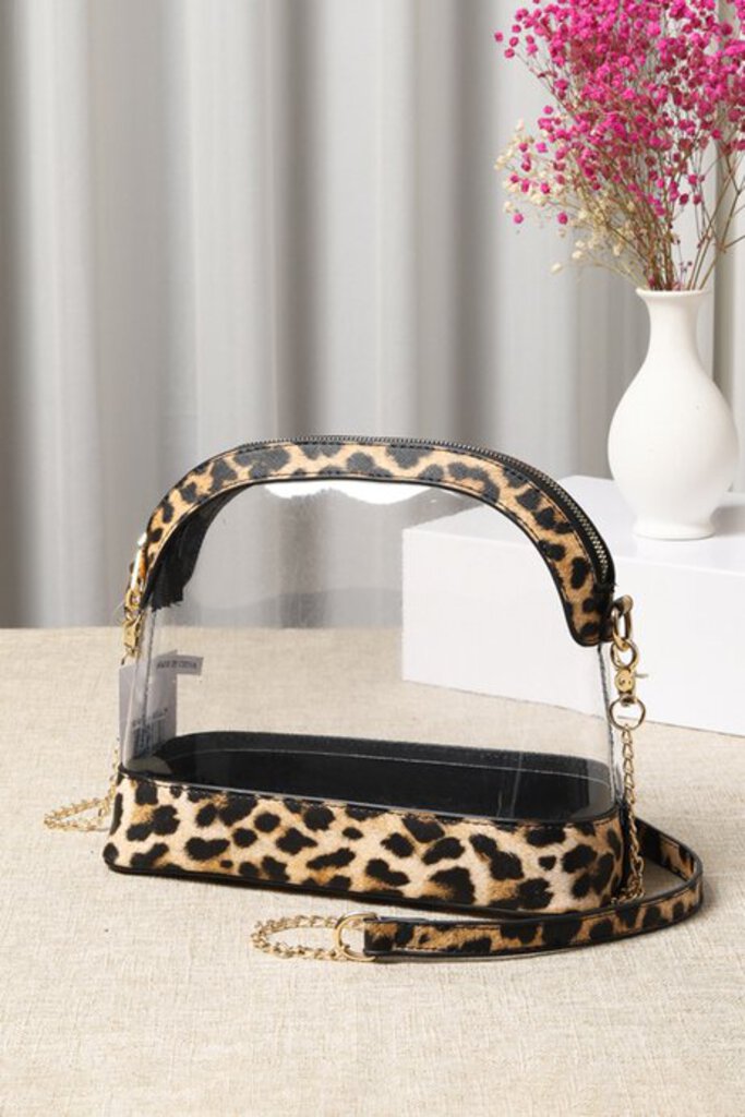 Hana, Bags,Clear Crossbody Stadium,Leopard