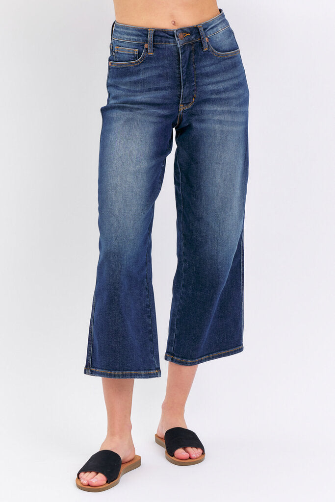 Judy Blue, Jeans,Mid Rise TC Crop Wide 88876