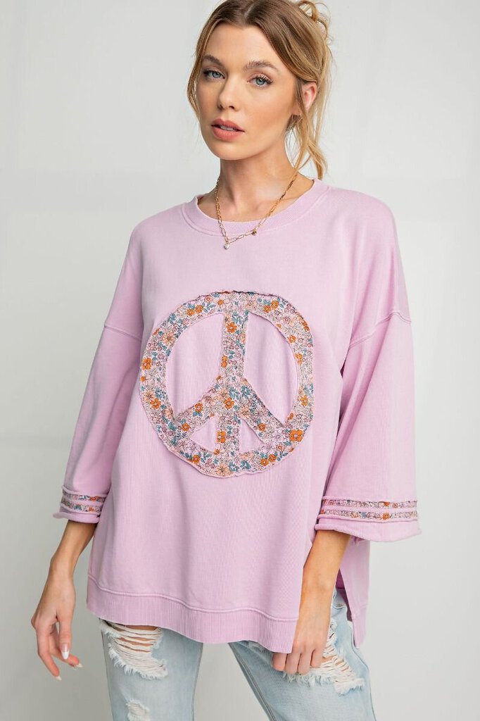 easel, Top,Peace Patch Cotton Jersey