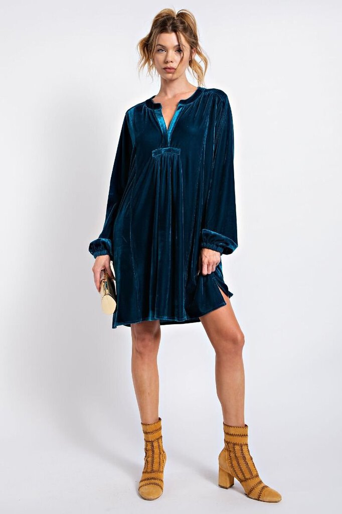 easel, Dress,LS Velvet Tunic