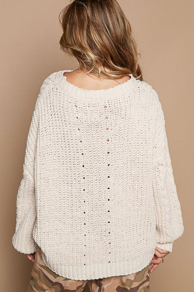 POL, Top,Cable Knit Chenille Sweater