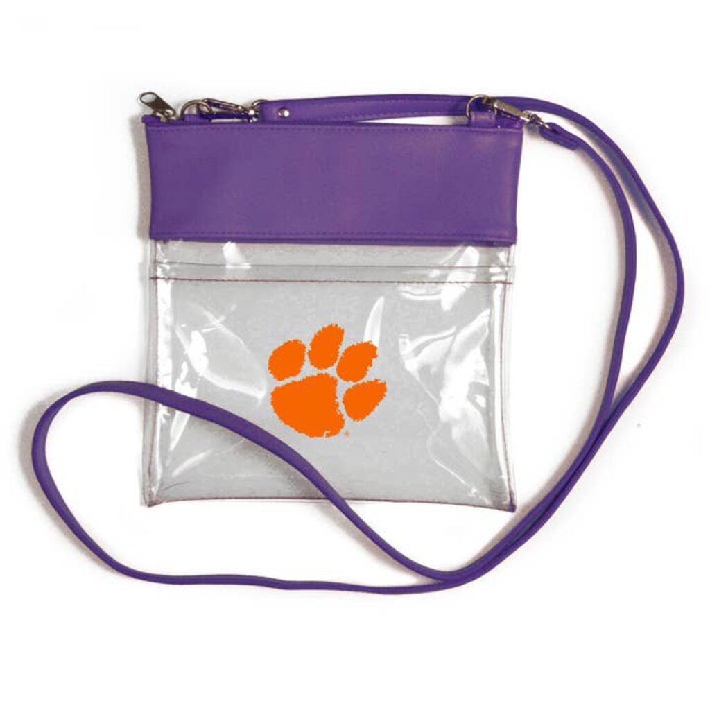 Desden, Bags,Clemson Clear Crossbody,Purple