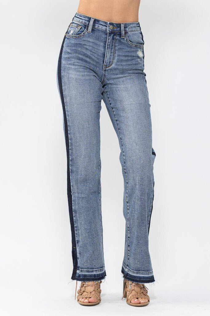 Judy Blue, Jeans,HW Side Seam Straight 88641