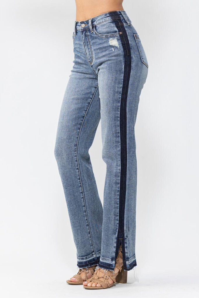 Judy Blue, Jeans,HW Side Seam Straight 88641