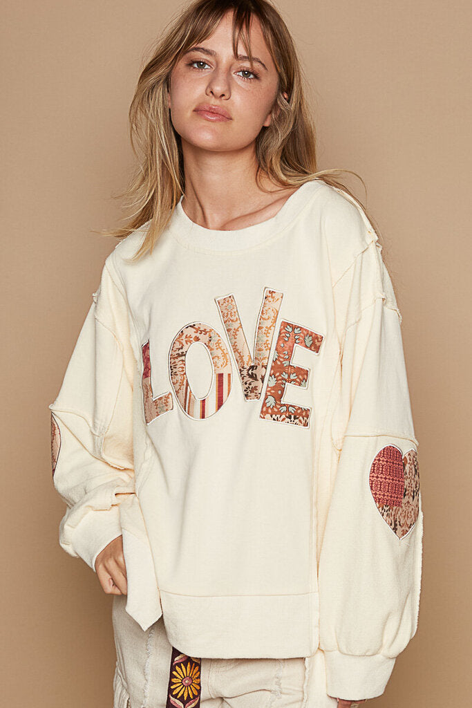 POL, Top,LOVE Patch Sweatshirt