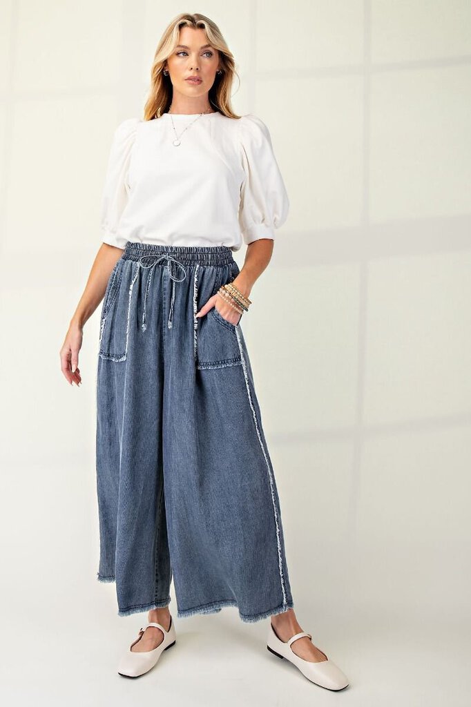 easel, Pants,Wide Leg Chambray