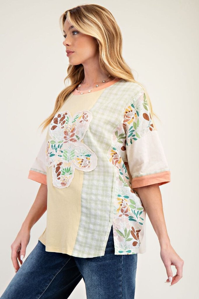 easel, Top,S/S Flower Patch