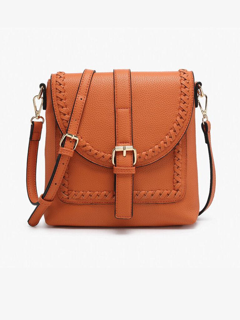 JEN & CO, Bags,Roberta Whipstitch Crossbody,Orange