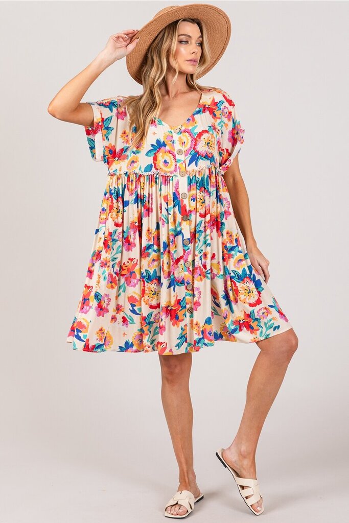 Sage + Fig, Dress,Floral Button Front Pocket