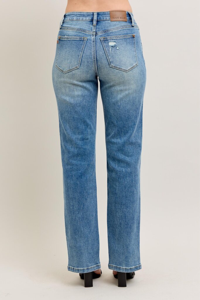 Judy Blue, Jeans,HW Vtg Wash Front Seam & Slit Straight, 11