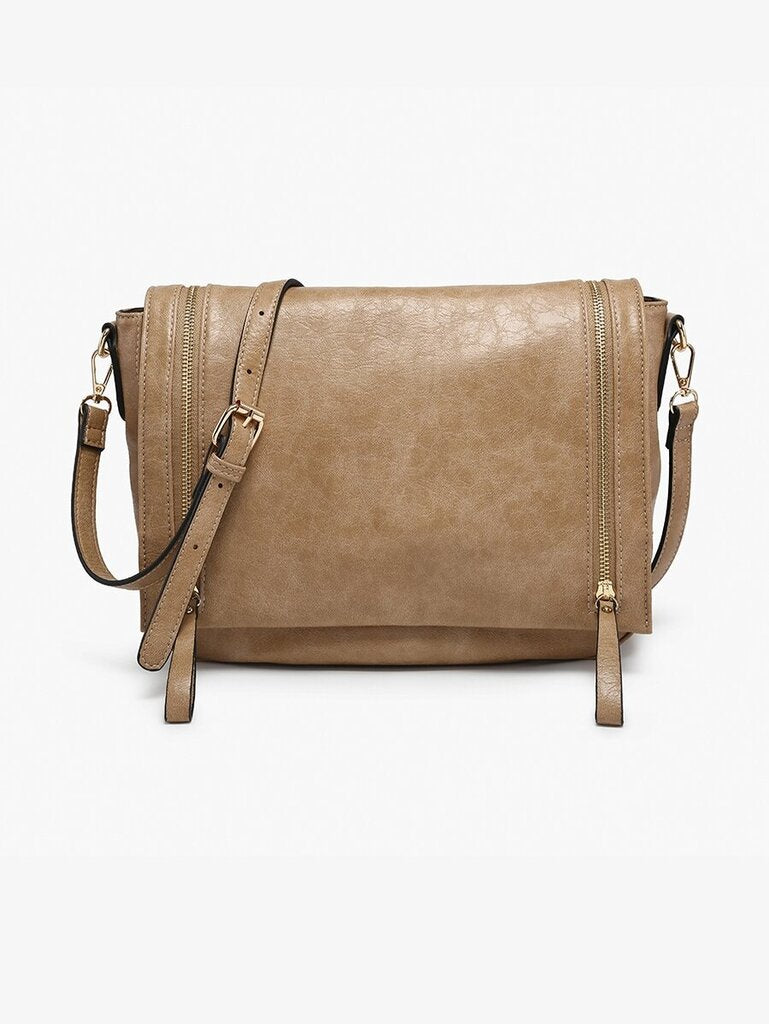 JEN & CO, Bags,Foster Messenger Crossbody,Khaki