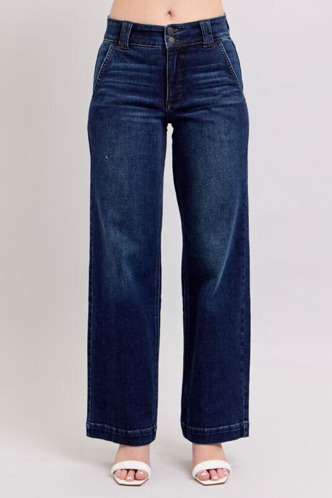Judy Blue, Jeans,HW Wide Leg Dbl Button