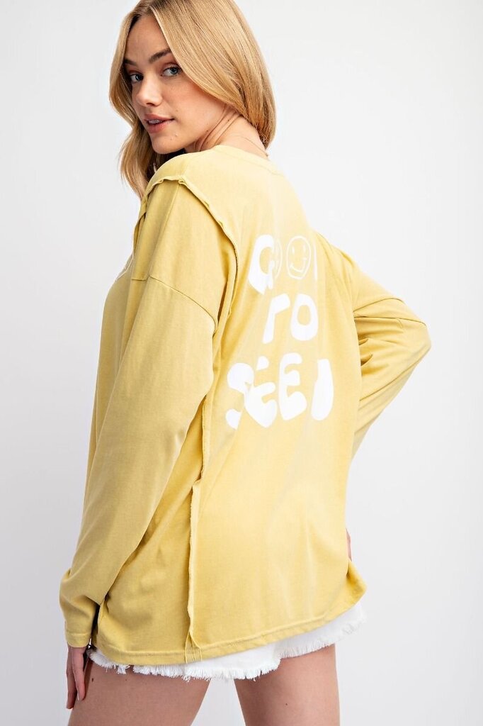 easel, Top,LS Cotton Graphic