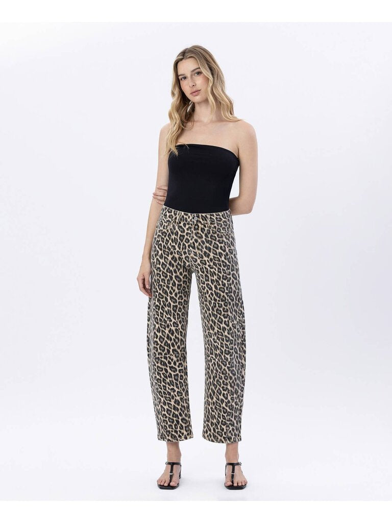 Vervet, Jeans,High Rise Leopard Barrel