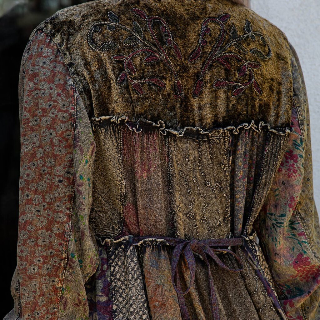 Young Threads, Dress,Embroidered Tiered Button Front