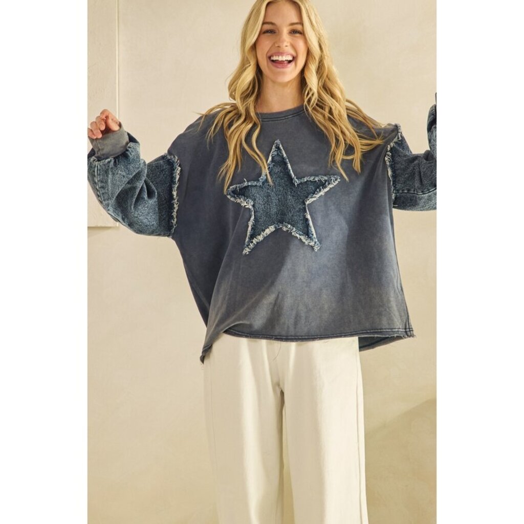Sage + Fig, Top,Star Sleeve Pullover