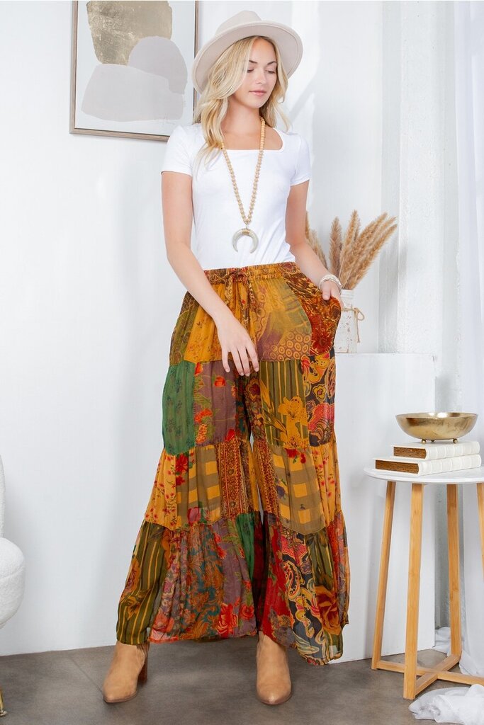 Young Threads, Pants,BOHO Printed Tier,Camel,S