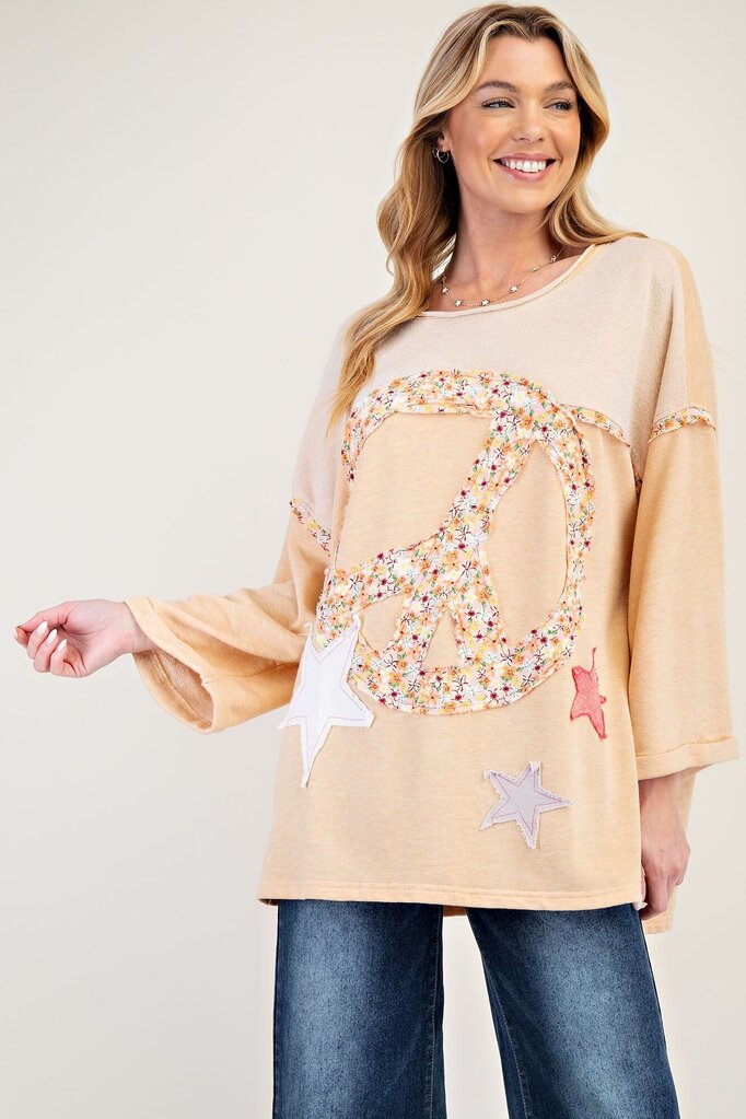 easel, Top,Peace Patch & Star Knit