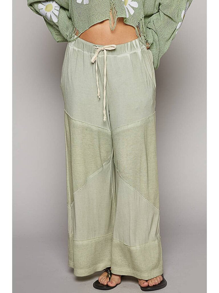 POL, Pants,Contrast Ribbed Knit