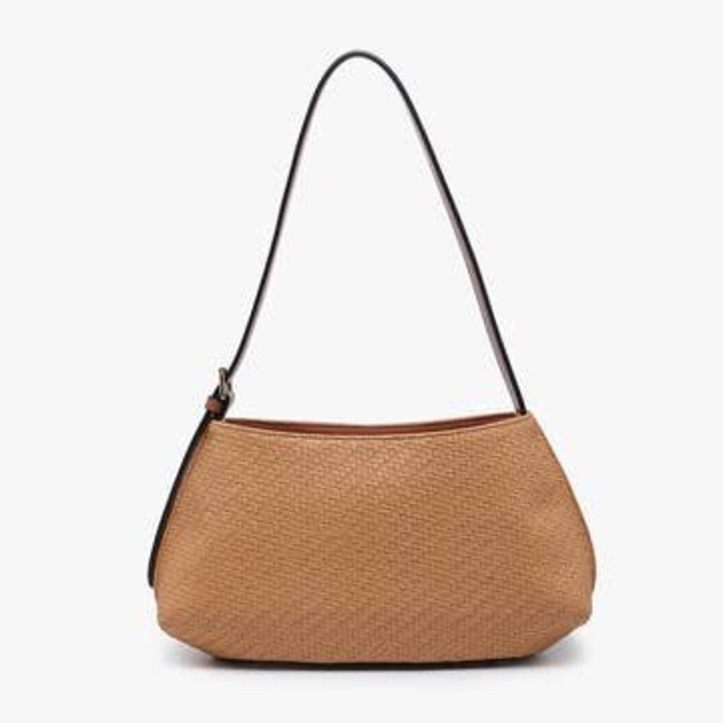 JEN & CO, Bags,Elsie Faux Straw Shoulder,Khaki
