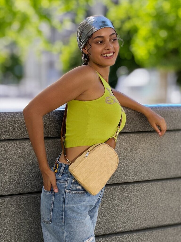 JEN & CO, Bags,Ellen Straw Sling,Nat/Brwn