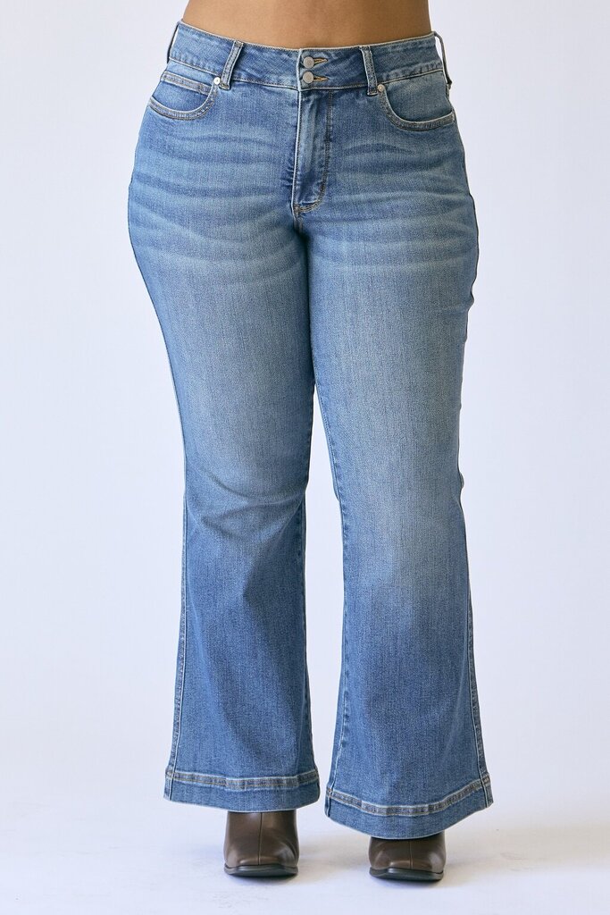 Judy Blue, Jeans,HW Pet. Flare TC Dble Button